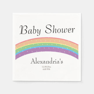 Rainbow Baby Girl of boy Baby shower party Servet