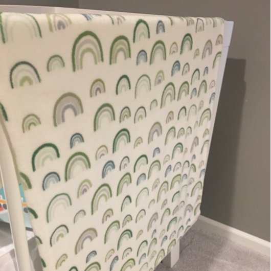 Rainbow Baby Green, Blue, Grey, Fleece Deken