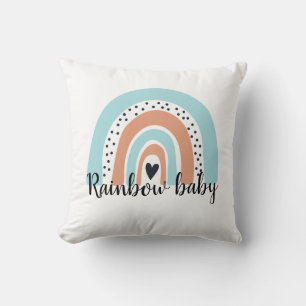 Rainbow Baby Heart Blue Peach Kussen