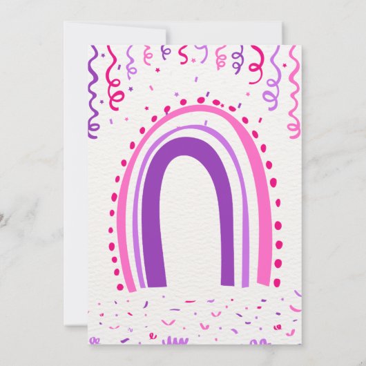 Rainbow Baby Invitation d'anniversaire (Dos)