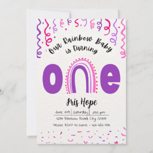 Rainbow Baby Invitation d'anniversaire