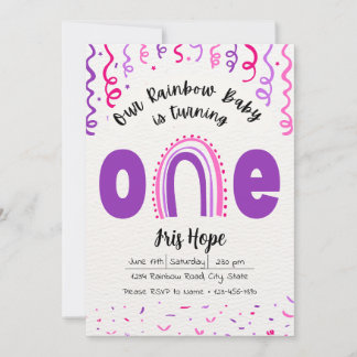 Rainbow Baby Invitation d'anniversaire