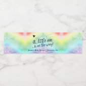 Rainbow Baby Script Little One Baby shower Waterfles Etiket (Enkel label)