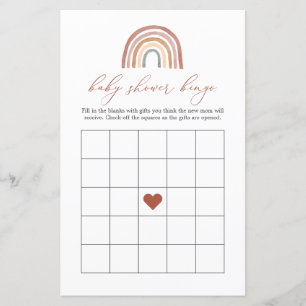 Rainbow Baby shower Bingo Game