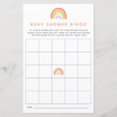 Rainbow Baby shower Bingo Game Cute Peach (Voorkant)