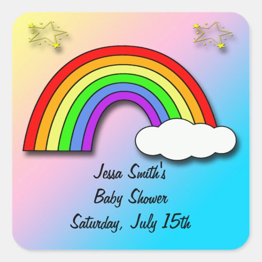 Rainbow Baby shower Favor stickers (Voorkant)