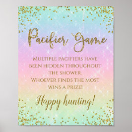 Rainbow Baby shower Game Sign Poster