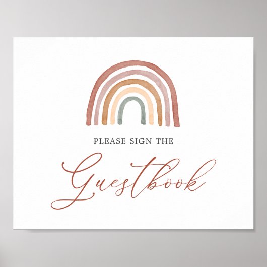 Rainbow Baby shower Guestbook Poster (Voorkant)