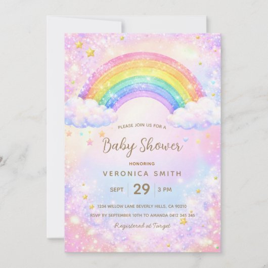 Rainbow Baby Shower Invitation (Devant)