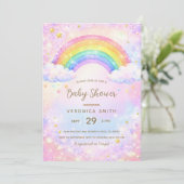Rainbow Baby Shower Invitation (Debout devant)