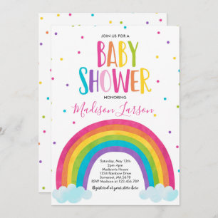 Rainbow Baby shower Invitation Bright Rainbow Baby Kaart