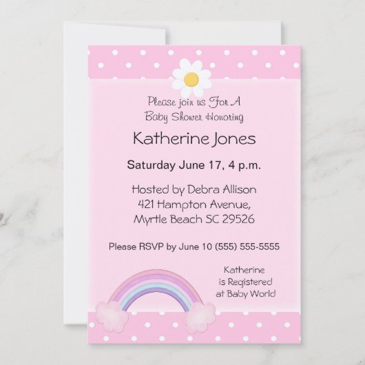 Rainbow Baby shower Invitation Kaart (Voorkant)