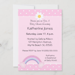 Rainbow Baby shower Invitation Kaart