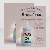 Rainbow Baby shower Invitation Kaart (Voorkant / Achterkant)