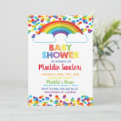 Rainbow Baby shower Invitation Kaart (Staand voorkant)