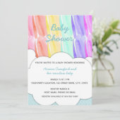 Rainbow Baby shower Invitation Kaart (Staand voorkant)