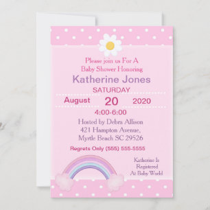 Rainbow Baby shower Invitation Kaart