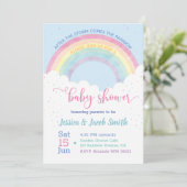 Rainbow Baby shower Invitation Kaart (Staand voorkant)