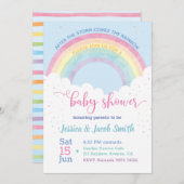 Rainbow Baby shower Invitation Kaart (Voorkant / Achterkant)