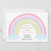 Rainbow Baby shower Invitation Pastel Rainbow Baby (Devant)