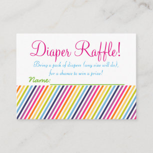 Rainbow Baby shower Luier Raffle Tickets Informatiekaartje