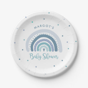 Rainbow Baby shower Muted Pastel Rainbow Papieren Bordje