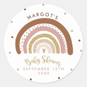 Rainbow Baby shower Muted Pastel Rainbow Ronde Sticker
