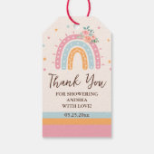 Rainbow Baby shower Roze Cadeaulabel (Achterkant)