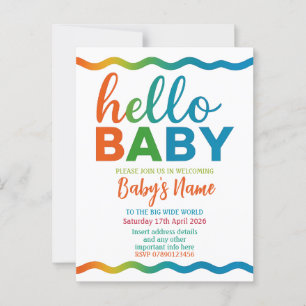 Rainbow baby shower uitnodiging gepersonaliseerde