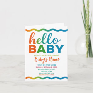 Rainbow baby shower uitnodiging gepersonaliseerde