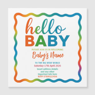 Rainbow baby shower uitnodiging gepersonaliseerde
