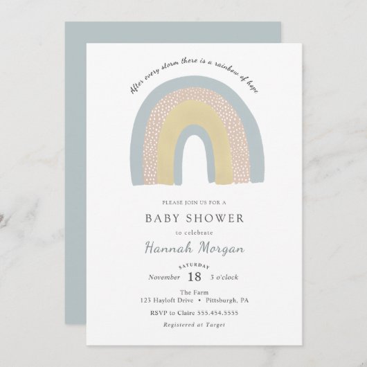 Rainbow Baby shower-uitnodiging Kaart (Voorkant / Achterkant)