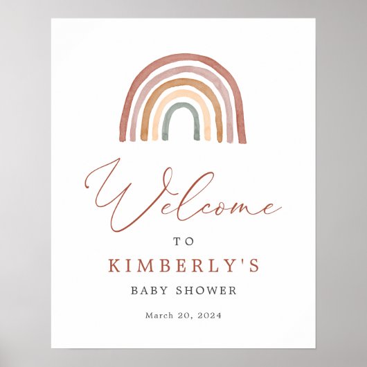 Rainbow Baby shower Welkomstteken Poster (Voorkant)
