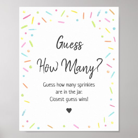 Rainbow Baby Sprinkle raadt hoeveel spel Poster (Voorkant)