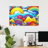 Rainbow backgrounds LARGE Poster (Thuiskantoor)