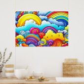 Rainbow backgrounds LARGE Poster (Keuken)