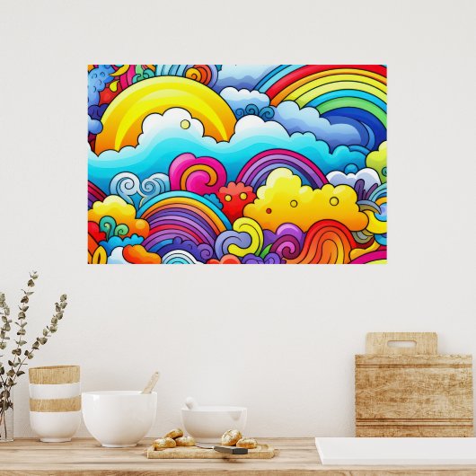 Rainbow backgrounds LARGE Poster (Keuken)
