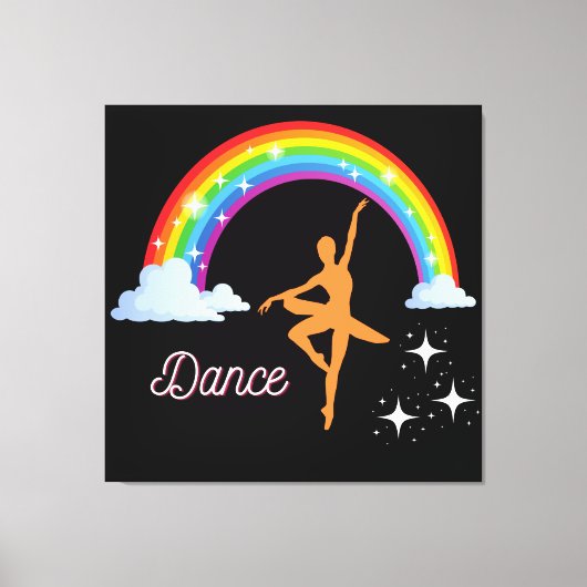 Rainbow Ballerina Dance Canvas Afdruk (Voorkant)