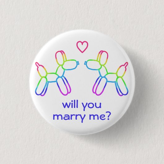 Rainbow-ballonhonden in Love Button (Voorkant)