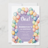 Rainbow Balloon Arch Any Age Birthday Kaart (Voorkant)