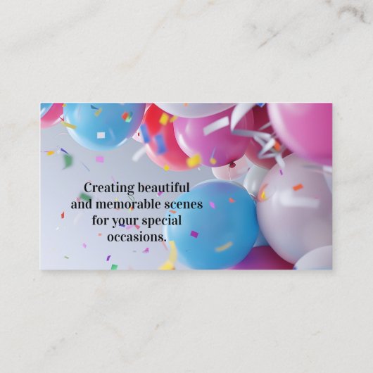 Rainbow Balloon Arch Artiest Verjaardag Party Plan Visitekaartje (Achterkant)