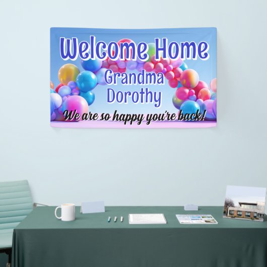 Rainbow Balloon Arch Custom Welkom Home Sign Spandoek (Beurs)