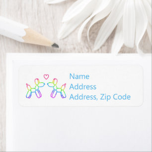 Rainbow Balloon Honden Retouradres labels