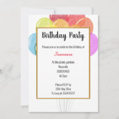 Rainbow Balloons White Birthday Kaart (Voorkant)