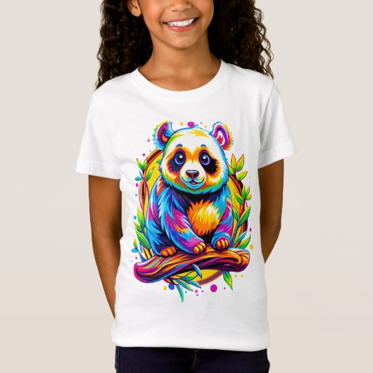 Rainbow Bamboo Panda T-shirt (Voorkant)