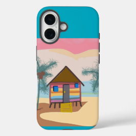 Rainbow Beach Shack iPhone 16 Hoesje