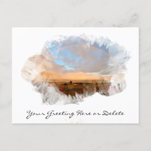 *~* Rainbow Beach Waves Ocean Artsy Floral AR11 Briefkaart