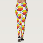 Rainbow Beachball Summer Beach Party Ball Leggings (Dos)