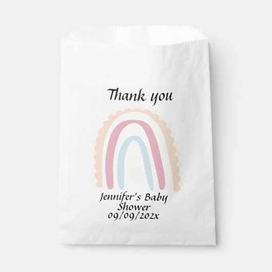 Rainbow Bedankt Baby shower Bedankzakje (Voorkant)