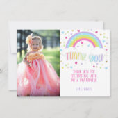Rainbow Bedankt Fotokaart - Pastel Kaart (Voorkant)